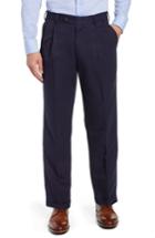 Men's Berle Classic Fit Pleated Microfiber Performance Trousers - Blue