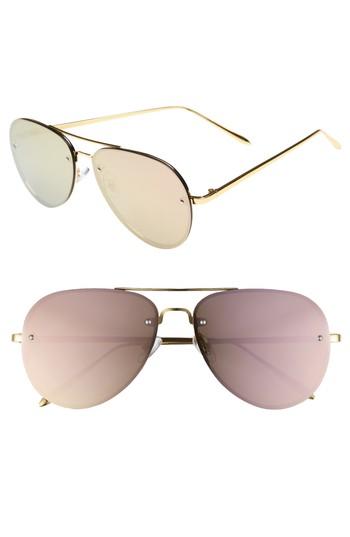 Women's Leith 60mm Aviator Sunglasses - Gold/ Pink