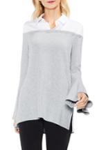 Women's Vince Camuto Bell Sleeve Mix Media Jersey Top