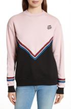 Women's Etre Cecile Chevron Cotton Boyfriend Sweatshirt - Pink