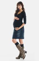 Women's Lilac Clothing Denim Maternity Skirt