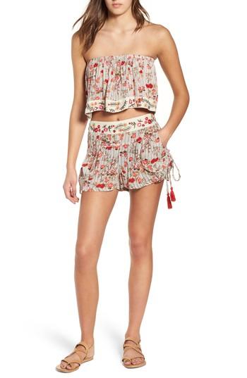 Women's Raga Primrose Floral Print Crop Top - Pink