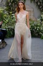 Women's Monique Lhuillier Embroidered Illusion Gown