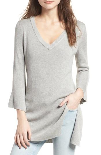 Women's Splendid Side Tie Tunic Sweater - Grey