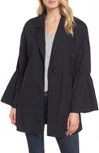 Women's Halogen Bell Sleeve Trench Coat - Blue