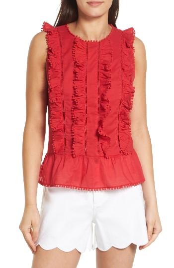 Women's Draper James Rosie Ruffle Top - Red