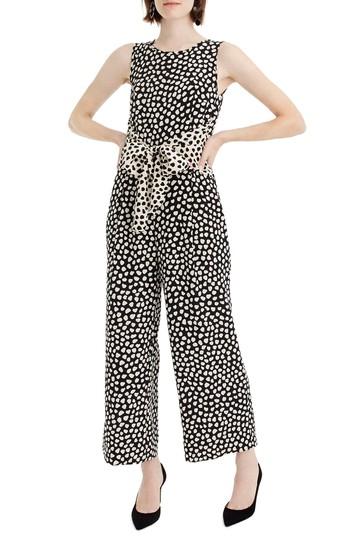 Women's J.crew Drone Tie Front Silk Jumpsuit - Black