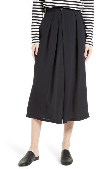 Women's Vince Asymmetrical Pleated Silk Culottes