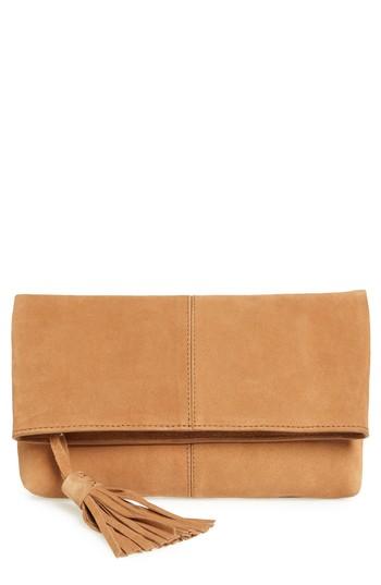 Leith Suede Clutch - Brown