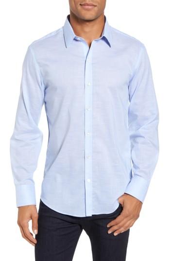Men's Zachary Prell Ridley Slim Fit Texture Sport Shirt - Blue