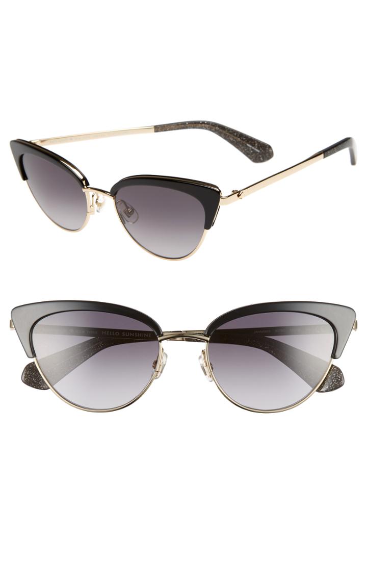 Women's Kate Spade New York Jahnams 52mm Cat Eye Sunglasses - Black