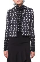 Women's Akris Punto Lace Dot Print Crop Jacket - Black