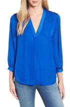Women's Vince Camuto Hammered Satin Blouse - Blue