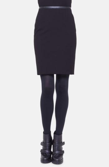 Women's Akris Punto Leather Trim Jersey Skirt