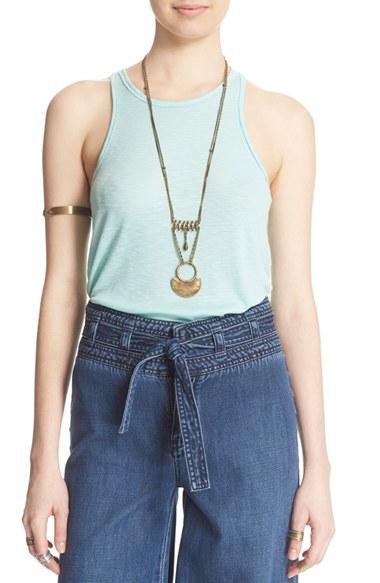 Women's Free People 'long Beach' Tank - Blue