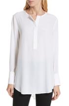 Women's Equipment Windsor Half Placket Silk Blouse, Size - White