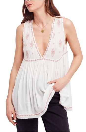 Women's Free People Embroidered Top - Ivory