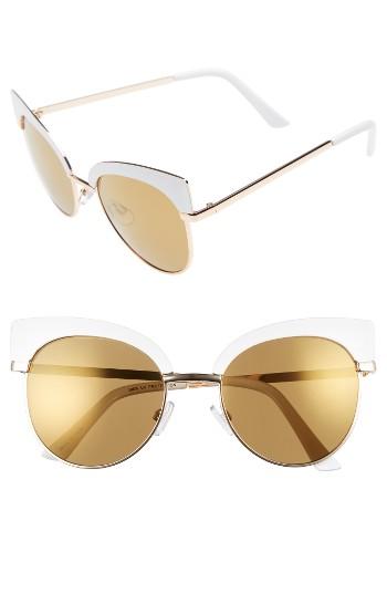 Women's Bp. 53mm Cat Eye Sunglasses - White/ Silver