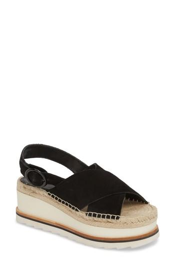Women's Marc Fisher Ltd Glenna Platform Slingback Sandal M - Black