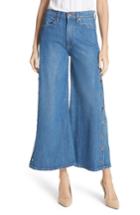 Women's Ao. La Gorgeous Snap Side Crop Flare Jeans - Blue