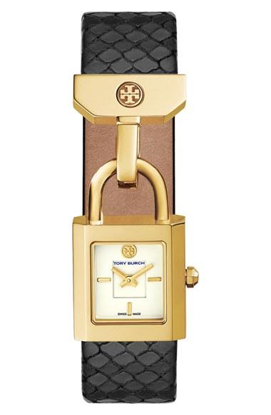 Women's Tory Burch 'the Surrey' Leather Strap Watch, 20mm X 21mm