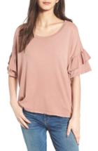 Women's Current/elliott The Ruffle Roadie Tee - Pink