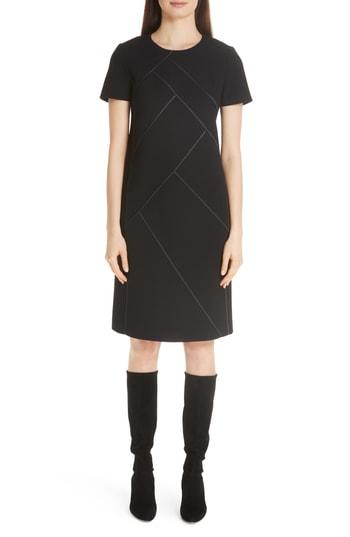 Women's Lafayette 148 New York Nouveau Crepe Shift Dress - Black
