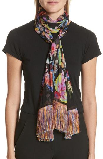 Women's Etro Psychedelic Paisley Fringe Scarf