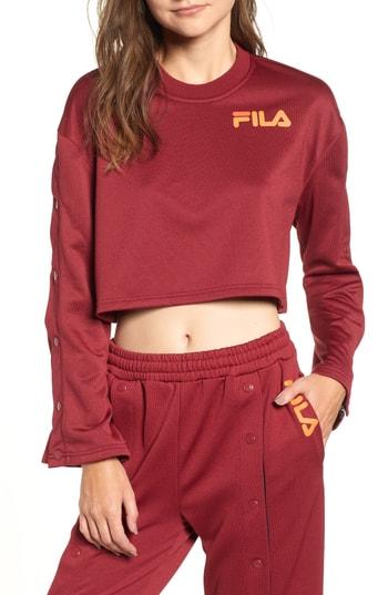 Women's Fila Aurora Flare Sleeve Top - Burgundy