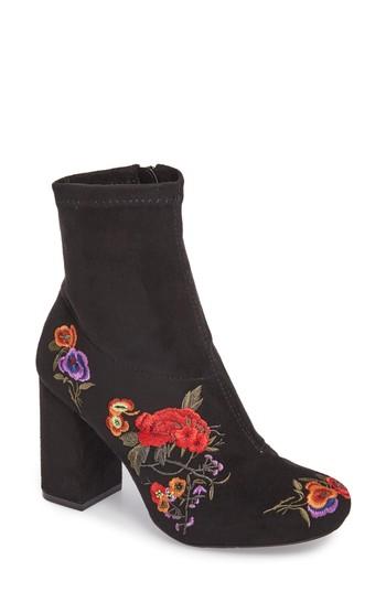 Women's Mia Monique Embroidered Sock Bootie .5 M - Black