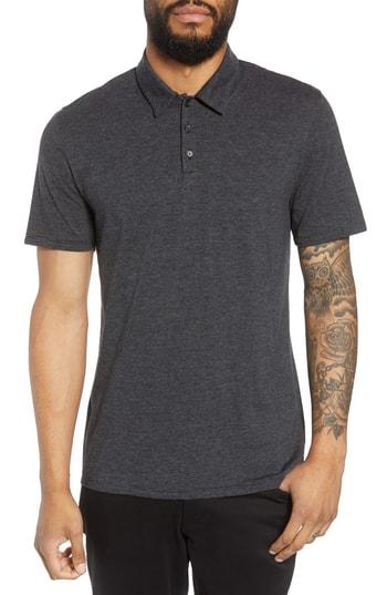 Men's Vince Feeder Stripe Fit Polo, Size Small - Black