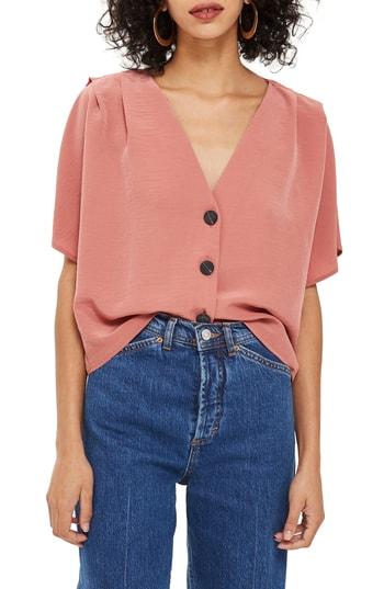 Women's Topshop Pippa Pleat Sleeve Top