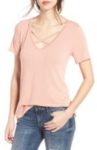 Women's Socialite Strap Front Tee - Pink