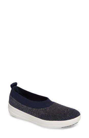 Women's Fitflop Uberknit(tm) Slip-on Ballerina Sneaker M - Blue