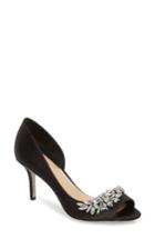 Women's Jewel Badgley Mischka Melvina Crystal Embellished Half D'orsay Pump M - Black