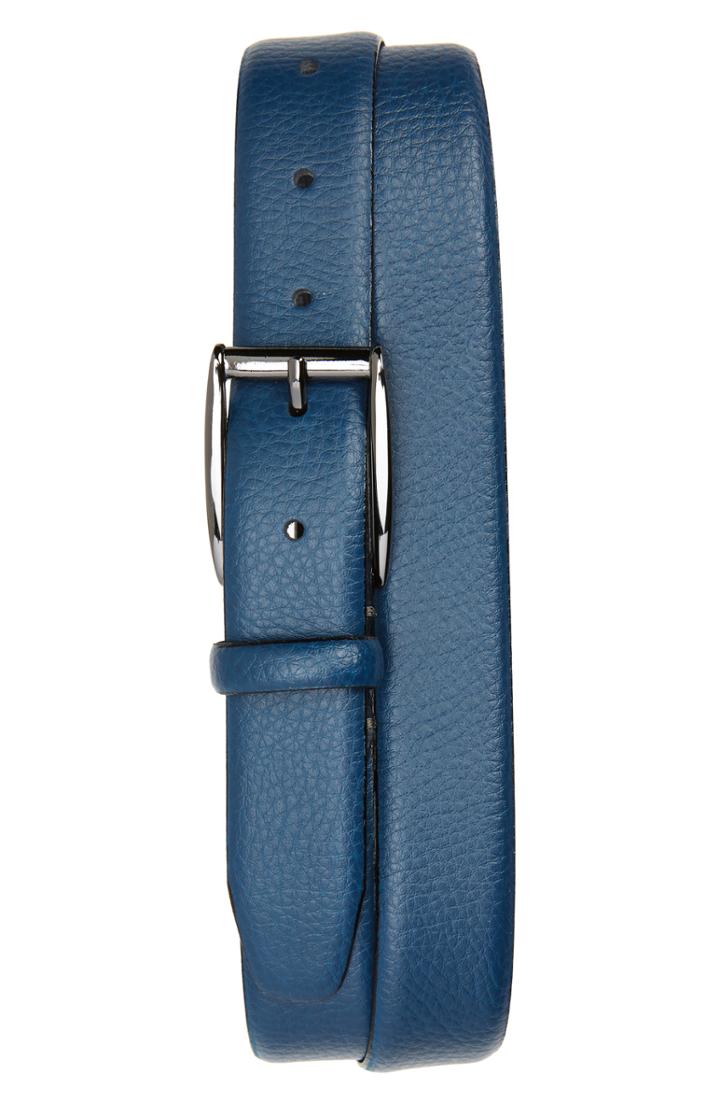 Men's Ted Baker London Hanoy Leather Belt - Teal