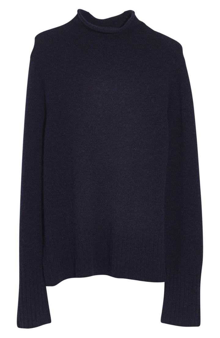 Women's Madewell Inland Rolled Turtleneck Sweater, Size - Blue