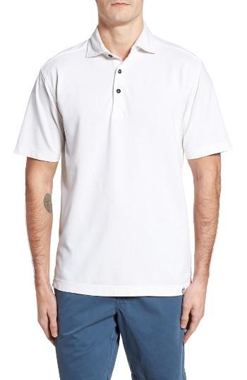 Men's Thaddeus Paul Stretch Pique Polo - White