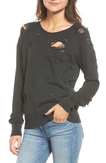 Women's Sincerely Jules Destroyed Cotton Sweatshirt - Black