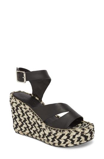 Women's Sigerson Morrison Wedge Espadrille Sandal M - Black