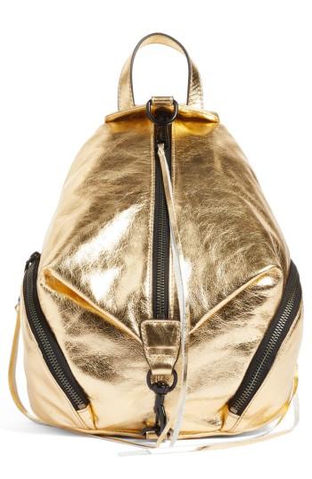 Rebecca Minkoff Medium Julian Metallic Leather Backpack - Metallic