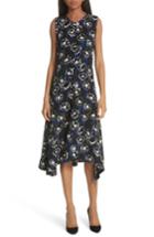 Women's Theory Nophella Poppy Sharkbite Hem Silk Dress - Black
