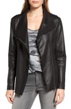 Women's Two By Vince Camuto Coated Ponte Knit Moto Jacket - Black