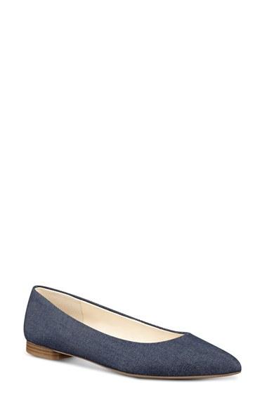 Women's Nine West 'onlee' Pointy Toe Flat M - Blue