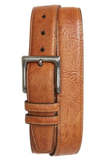 Men's Torino Belts Puckered Leather Belt - Saddle