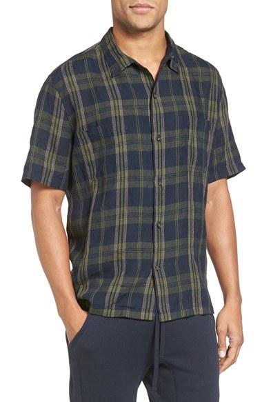 Men's Vince Cabana Trim Fit Plaid Sport Shirt