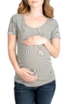 Women's Nom Maternity 'tate' Stripe Maternity Top - Grey