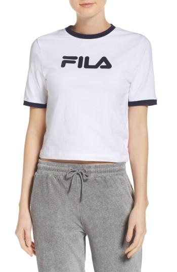 Women's Fila Tionne Logo Crop Tee - White