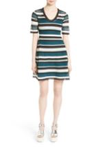 Women's M Missoni Lace Stripe T-shirt Dress Us / 36 It - Blue/green