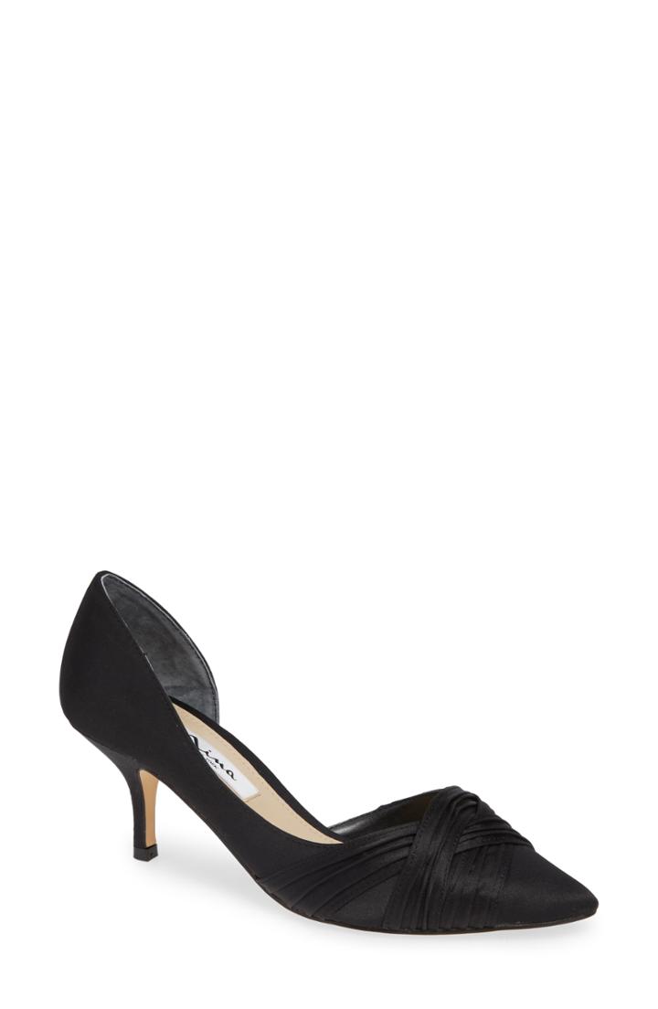 Women's Nina Blakely Half D'orsay Pointy Toe Pump .5 M - Black